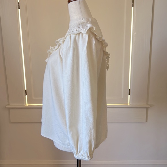 Madewell Embroidered Flannel Mockneck Top Size Small - Picture 14 of 14